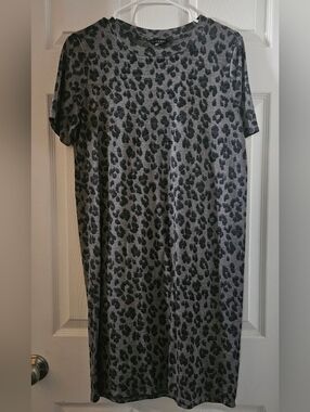 Lucky Brand Leopard Print Jersey Style Tee Dress